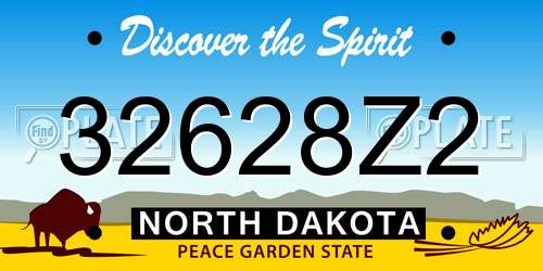 32628Z2 North Dakota License Plate