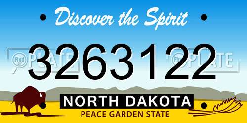 3263122 North Dakota License Plate