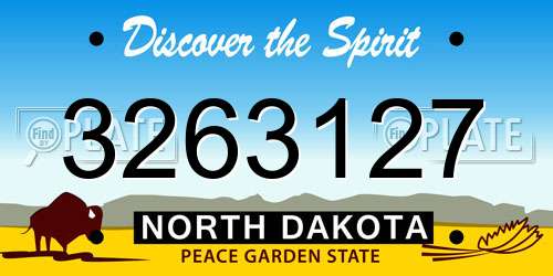 3263127 North Dakota License Plate