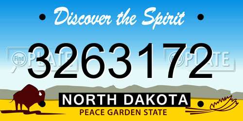 3263172 North Dakota License Plate