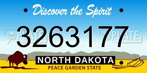 3263177 North Dakota License Plate
