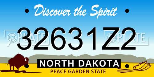 32631Z2 North Dakota License Plate