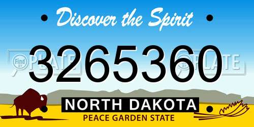 3265360 North Dakota License Plate