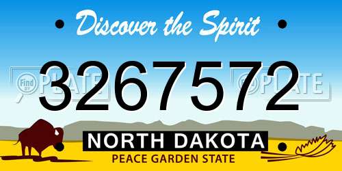 3267572 North Dakota License Plate