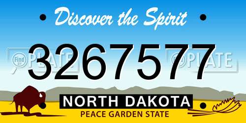 3267577 North Dakota License Plate