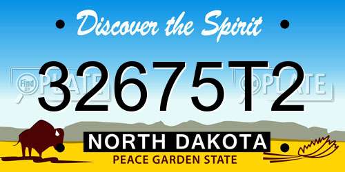 32675T2 North Dakota License Plate