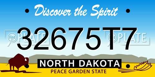 32675T7 North Dakota License Plate