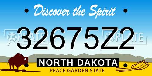 32675Z2 North Dakota License Plate