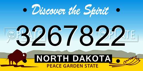 3267822 North Dakota License Plate