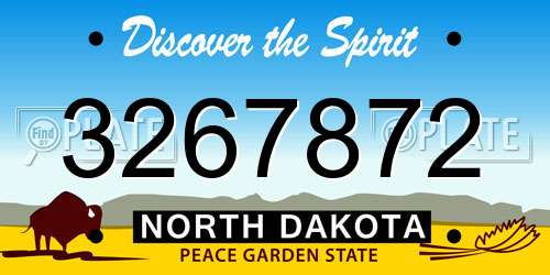 3267872 North Dakota License Plate