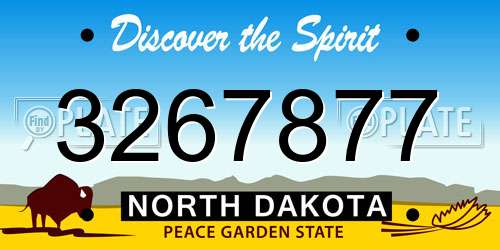 3267877 North Dakota License Plate