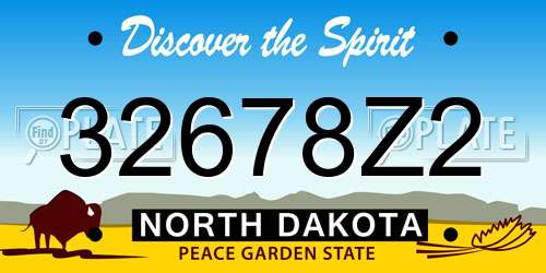 32678Z2 North Dakota License Plate
