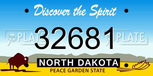 32681 North Dakota License Plate