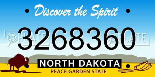 3268360 North Dakota License Plate