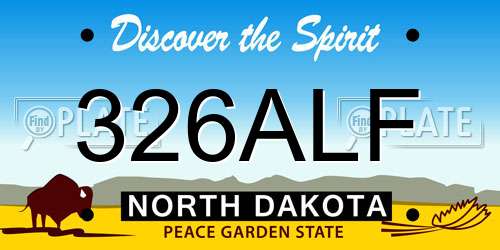 326ALF North Dakota License Plate