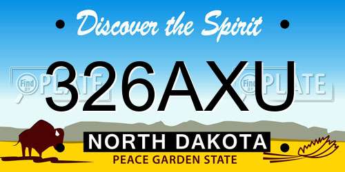 326AXU North Dakota License Plate