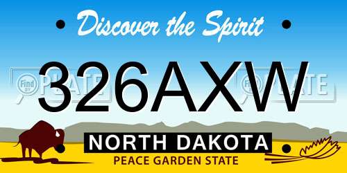 326AXW North Dakota License Plate