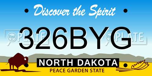 326BYG North Dakota License Plate