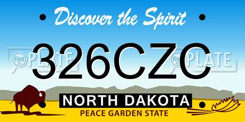 326CZC North Dakota License Plate