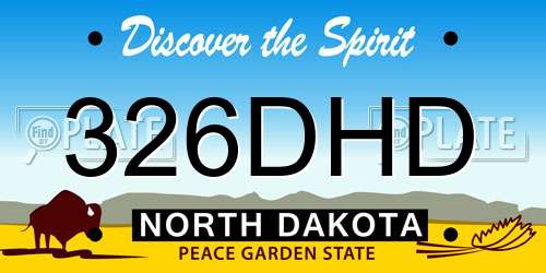 326DHD North Dakota License Plate