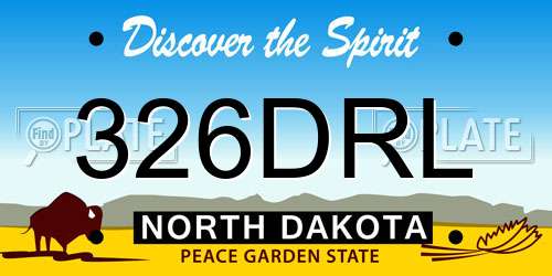 326DRL North Dakota License Plate