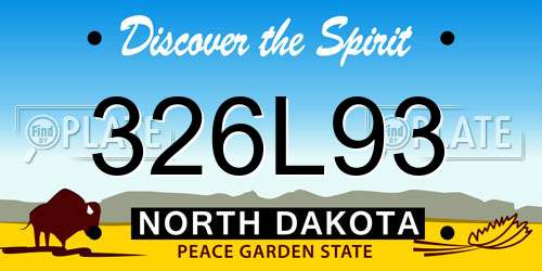 326L93 North Dakota License Plate