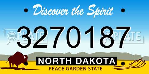 3270187 North Dakota License Plate