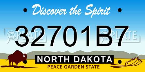 32701B7 North Dakota License Plate