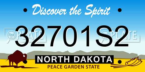 32701S2 North Dakota License Plate
