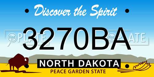 3270BA North Dakota License Plate