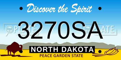 3270SA North Dakota License Plate