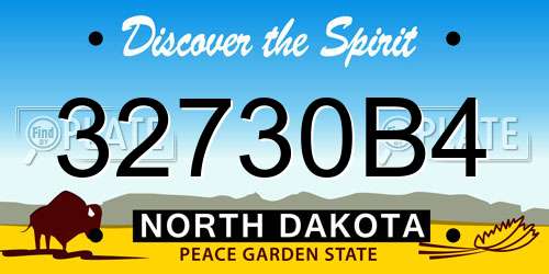 32730B4 North Dakota License Plate