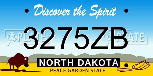 3275ZB North Dakota License Plate
