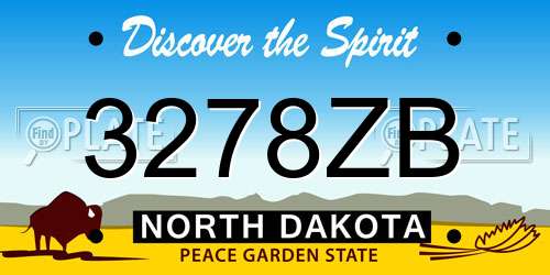 3278ZB North Dakota License Plate