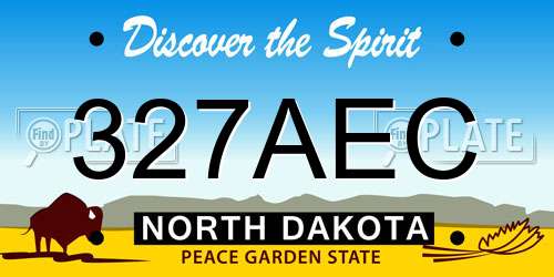 327AEC North Dakota License Plate