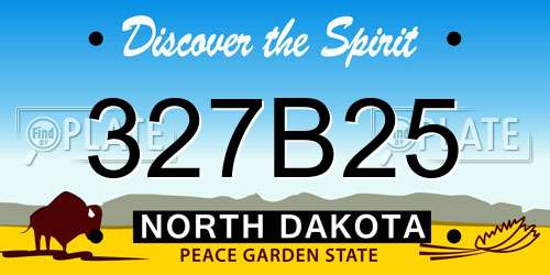 327B25 North Dakota License Plate