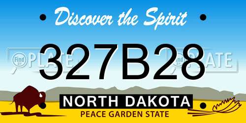 327B28 North Dakota License Plate