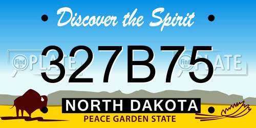 327B75 North Dakota License Plate