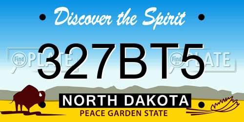 327BT5 North Dakota License Plate