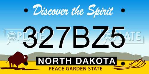 327BZ5 North Dakota License Plate