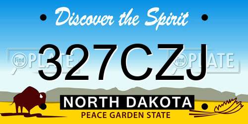 327CZJ North Dakota License Plate