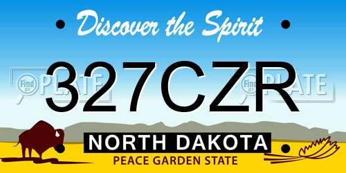 327CZR North Dakota License Plate
