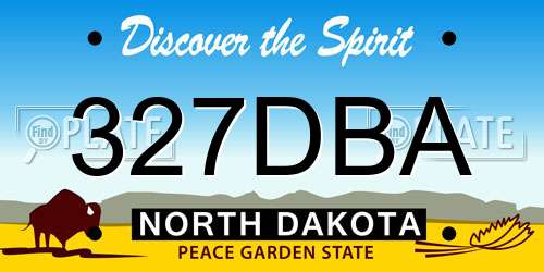 327DBA North Dakota License Plate