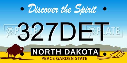 327DET North Dakota License Plate