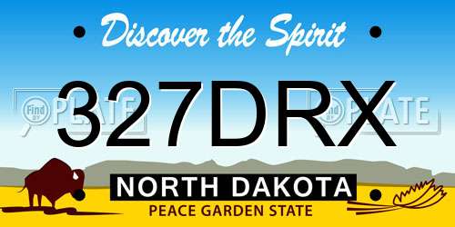 327DRX North Dakota License Plate