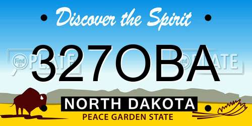 327OBA North Dakota License Plate