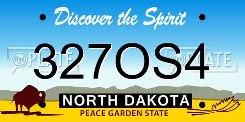 327OS4 North Dakota License Plate