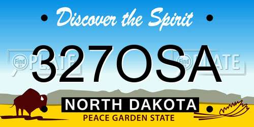 327OSA North Dakota License Plate