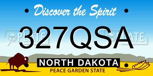 327QSA North Dakota License Plate