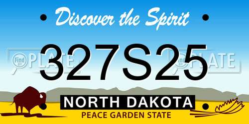 327S25 North Dakota License Plate